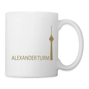 Witziger Berliner Fernsehturm Silhouette Parodie - Tasse - Weiß - Rechts