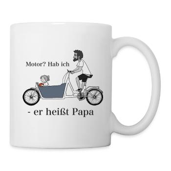 Papa auf Lastenrad - Tasse - Weiß - Rechts