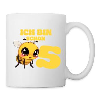 5th Birthday Bee Children's Birthday Party - Mug - white - Right