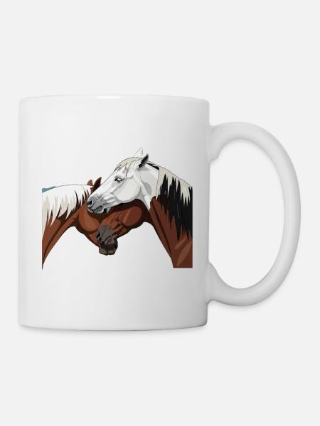Pferde Verbindung - beste Freunde - Tasse - Weiß