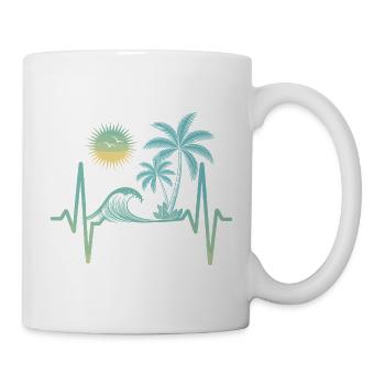 Tropische Palmen und Wellen - Tasse - Weiß - Rechts