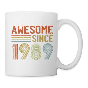 Texte rétro 1989 et conception en spirale - Mug blanc - blanc - Droite