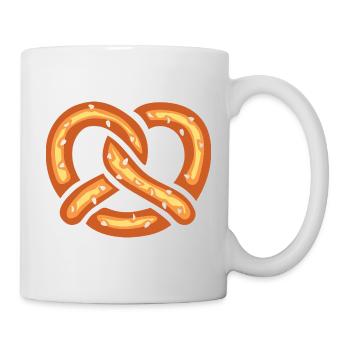 Lustige Brezel Cartoon Illustration - Tasse - Weiß - Rechts