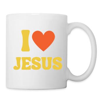 I Love Jesus Love Christian Shirt Faith - Mug - white - Right