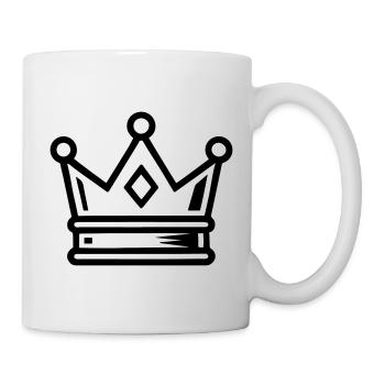 Krone Symbol Icon - Tasse - Weiß - Rechts