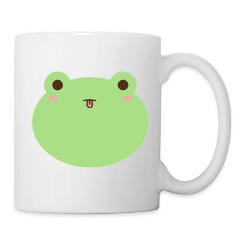 Cute Frog Cartoon Face Design - Mug - white - Right