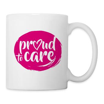 Proud to Care-Design (rund) - Tasse - Weiß - Rechts