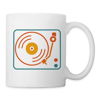 Analog Musik Vinyl Plattenspieler Retro - Tasse - Weiß - Rechts