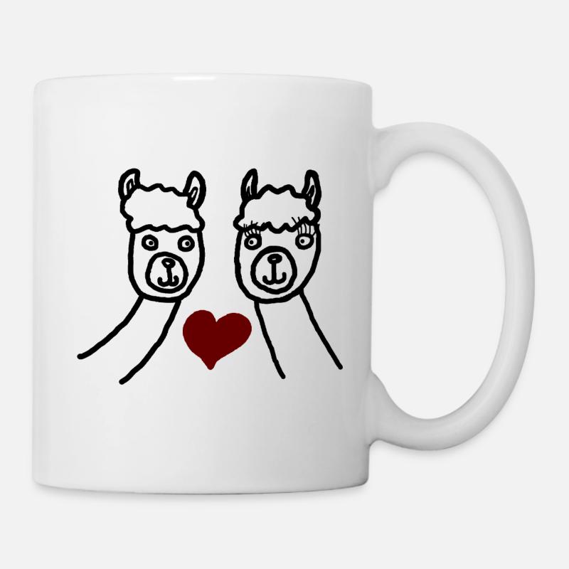 Couple d’alpagas - Mug blanc - blanc