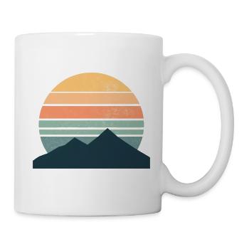 Minimalist mountain sunset - Mug - white - Right