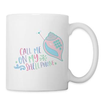 Appelez-moi sur mon Shellphone Mermaid rétro années 80 - Mug blanc - blanc - Droite