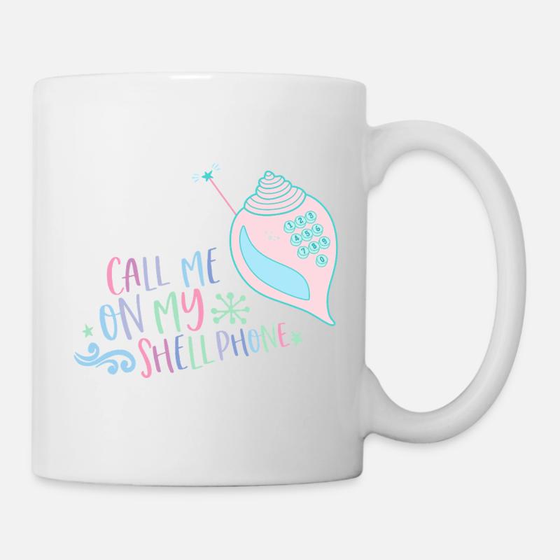 Ring til mig på min Shellphone Mermaid 80s retro - Kop/krus - hvid