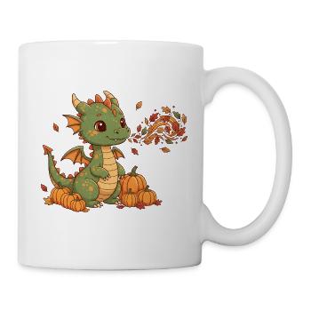 Autumn dragon with pumpkins - Mug - white - Right