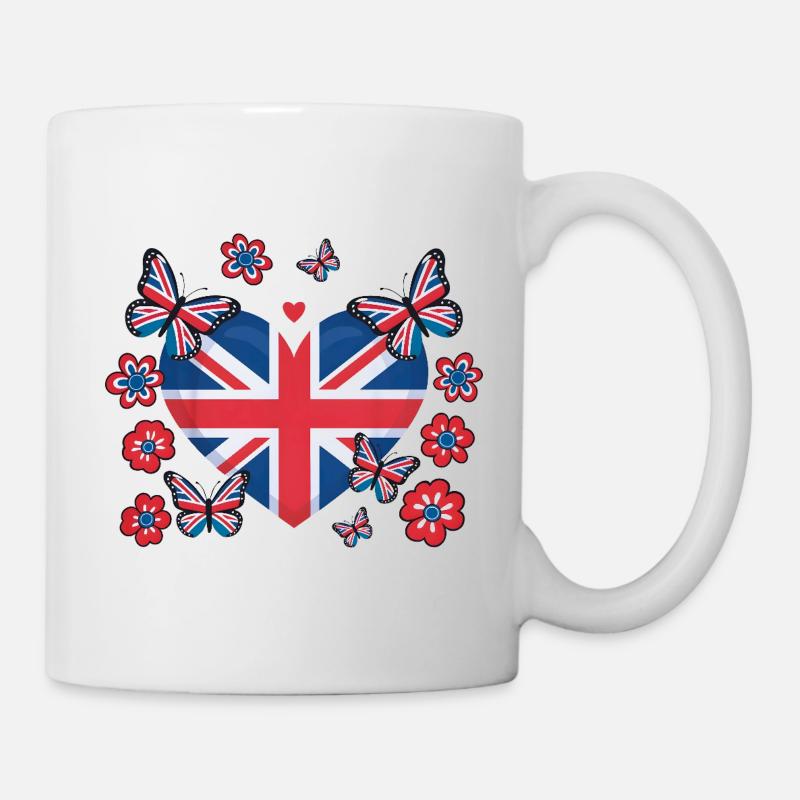 Union Jack Coeur Bloom - Mug blanc - blanc