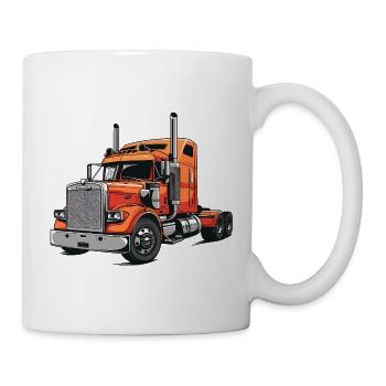 Semi Truck Flame Red Illustration - Mug - white - Right