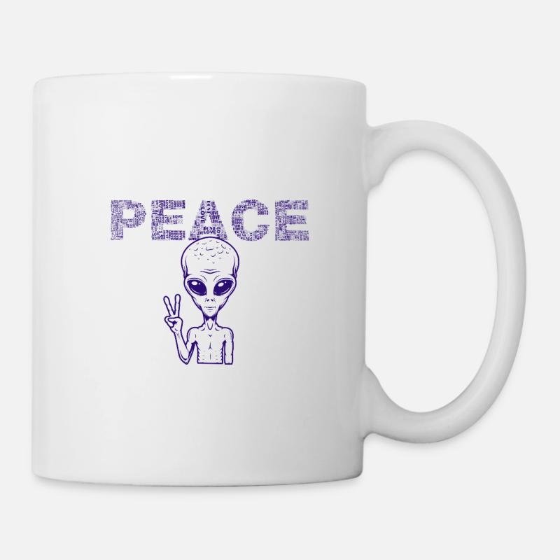 Peace Alien Peace Sign - Mug - white