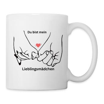 Fille préférée – Mains avec petit doigt et cœur - Mug blanc - blanc - Droite