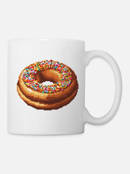 Pixel Donut - Tasse - Weiß