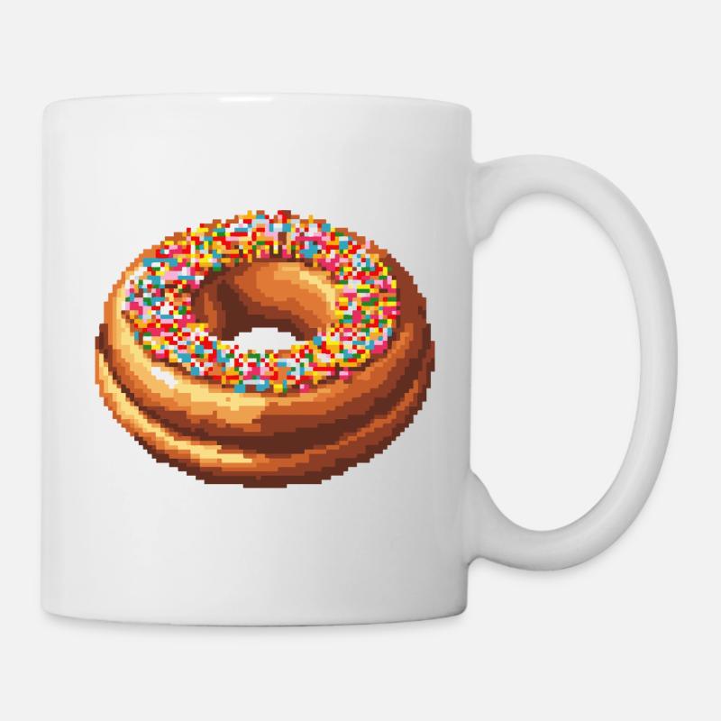 Pixel Donut  - Tasse - Weiß