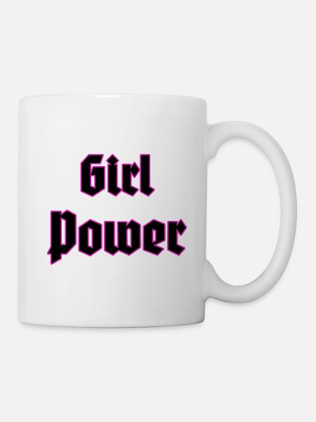 Girl Power Neon Outline - Mug - white