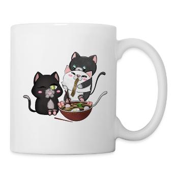 Cats Eating Ramen - Mug - white - Right