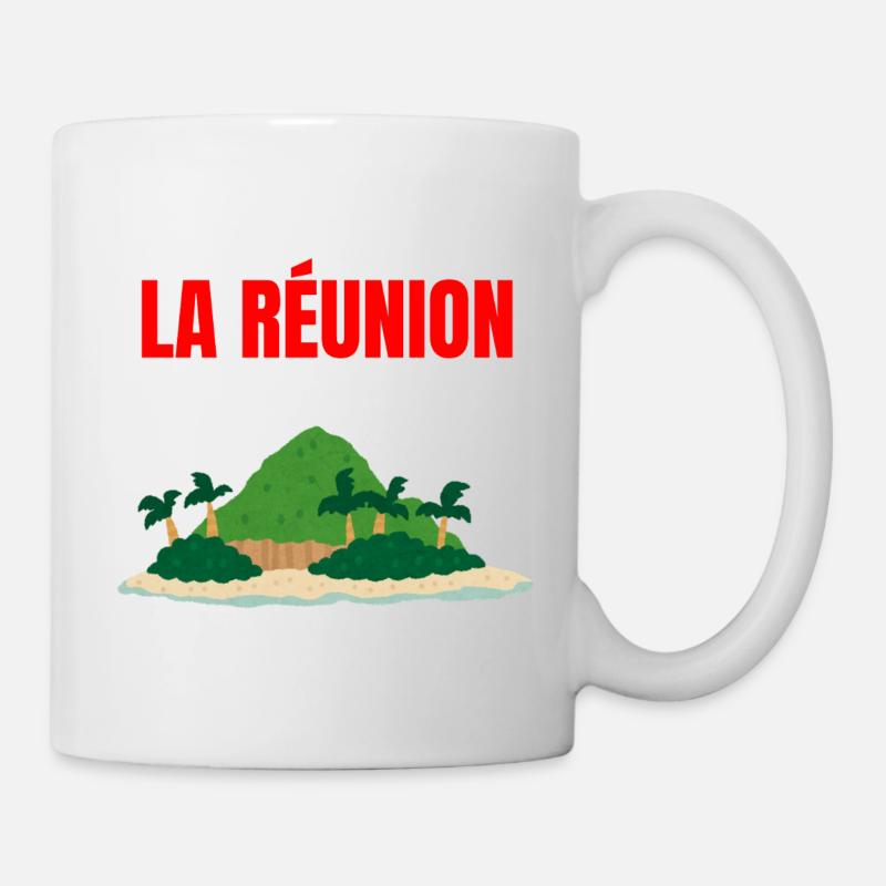 T-shirt île La Réunion tropicale - Mug blanc - blanc