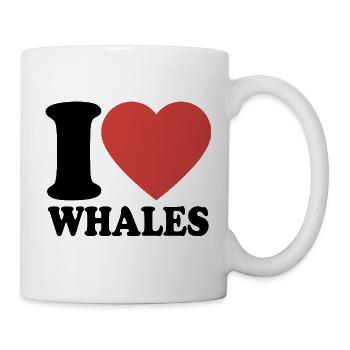 I Love Whales - Heart - Marine Mammal - Mug - white - Right