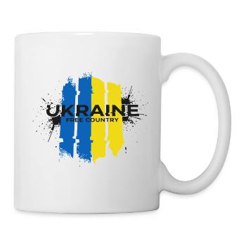 Ukraine Free Country Flag Art - Mug - white - Right
