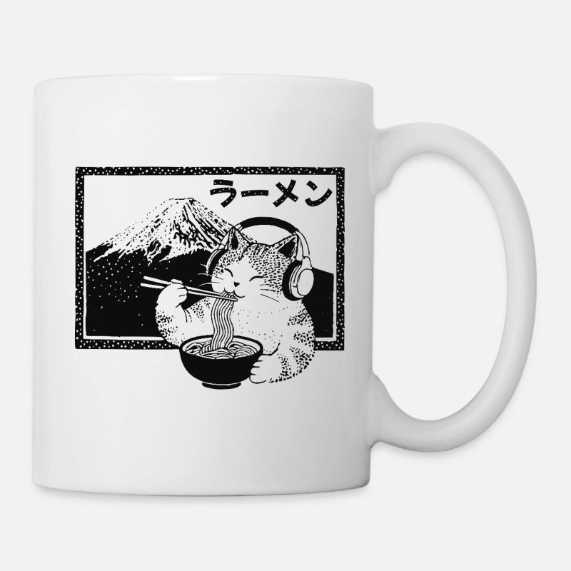 Ramen Chaton Mont Fuji - Mug blanc - blanc