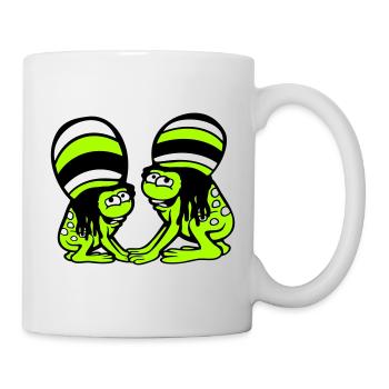 2 Frogs Reggae Music Rasta Hair Hat Jamaica - Mug - white - Right