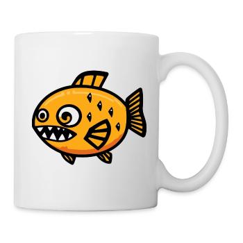 Piranha Fish Halloween Comic Funny - Mug - white - Right