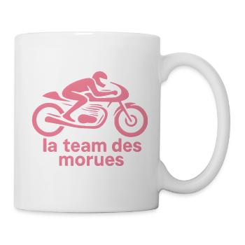 Team des Morues sur Moto Rose - Mug blanc - blanc - Droite