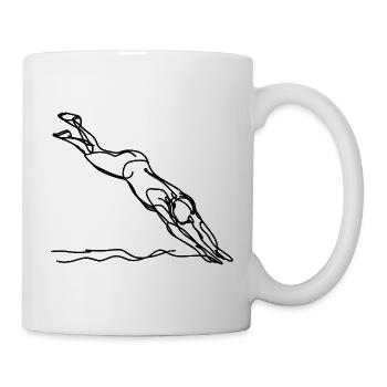 Graphiques de natation - Mug blanc - blanc - Droite