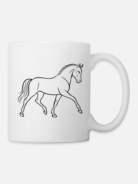 Dressurpferd - Tasse - Weiß
