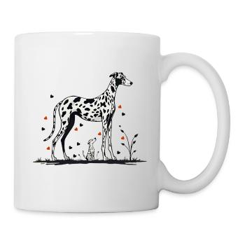 Hund & Welpe StreetArt - Tasse - Weiß - Rechts