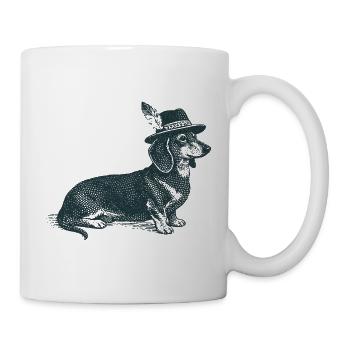 Teckel avec chapeau - Mug blanc - blanc - Droite