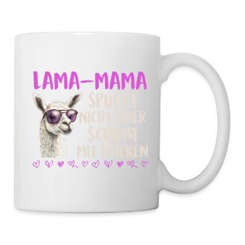 Bald Mama LAMA MAMA SPUCKT NICHT SCHIESST BLICKE - Tasse - Weiß - Rechts