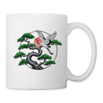 Kraniche & verdrehte Kiefer - Tasse - Weiß - Rechts