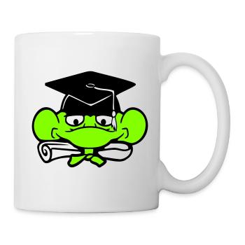 grenouille diplôme d’études secondaires réussi collège mignon - Mug blanc - blanc - Droite