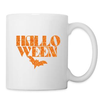 Silhouette de chauve-souris orange d’Halloween - Mug blanc - blanc - Droite