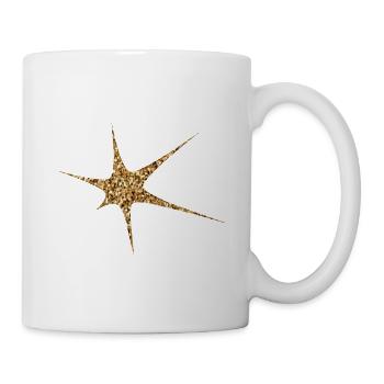 Goldener Glitzer Funkeln - Tasse - Weiß - Rechts