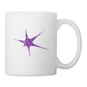 Lila Glitzer Starburst Funkeln - Tasse - Weiß - Rechts