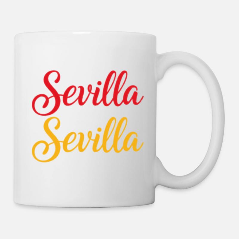 Sevilla Script Duo Rot Gelb Retro - Tasse - Weiß