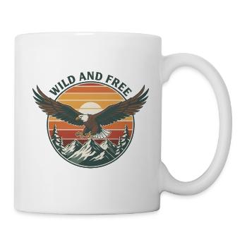 Aigle sauvage et gratuit Rétro Vintage Nature Motif - Mug blanc - blanc - Droite