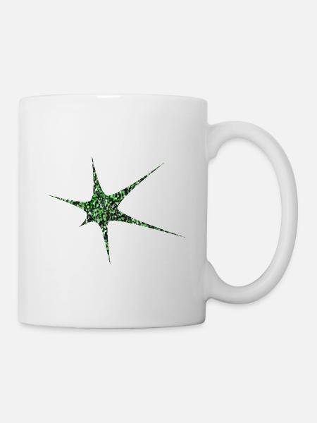 Grüner Glitzer Starburst Sparkle - Tasse - Weiß