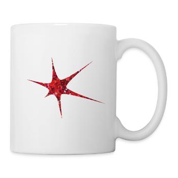 Roter Glitzer Starburst Funkeln - Tasse - Weiß - Rechts