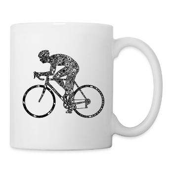 Cyclist Bike Illustration Bicycle - Mug - white - Right