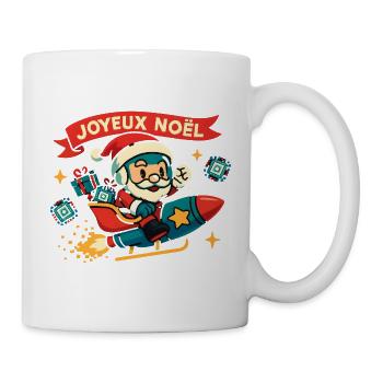 Père Noël Fusée Festive - Mug blanc - blanc - Droite