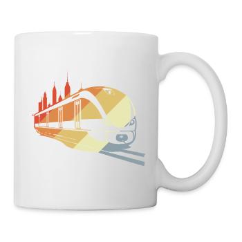 Vintage Eisenbahn Skizze - Tasse - Weiß - Rechts