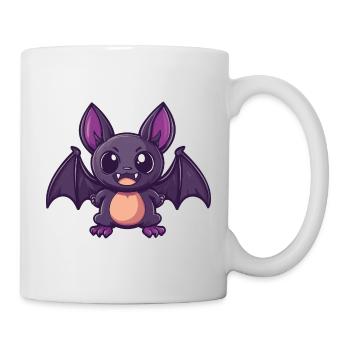 Fledermaus Halloween Lustig Comic - Tasse - Weiß - Rechts
